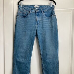 Abercrombie & Fitch Curve Love 90s MidRise Straight Jeans 28 short
